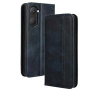 HAOYE Leather Folio Funda para Vivo Y28s 5G, PU + TPU Flip Carcasa de Cuero Libro Protector con Magnético y Ranuras para Tarjetas y Plegable de Soporte, Azul