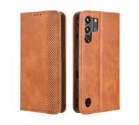HAOYE Leather Folio Funda para ZTE Nubia Red Magic 10 Pro/Magic 10 Pro+, PU + TPU Flip Carcasa de Cuero Libro Protector con Magnético y Ranuras para Tarjetas y Plegable de Soporte, Marrón