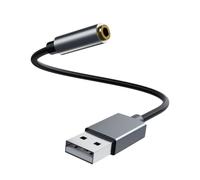 HaoYiShang Adaptador de audio USB A a jack de 3,5 mm, adaptador USB a jack de audio, auriculares USB-A a hembra de 3,5 mm, tarjeta de sonido estéreo externa para auriculares, Mc, PS4, PS5, PC,
