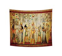 Haoyiyi 150x100cm Ancient Egyptian Tapestry Sphinx Anime Geometric Ethnic Patterns Mythology Wall Hanging Vintage Abstract Art Wall Tapestry Symmetrical Patterns for Bedroom Decor