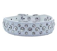haoyueer Collar con diamantes de imitación y cristales de piel sintética para mascotas, perros, gatos y cachorros, talla S M L XL (S, Blanco)