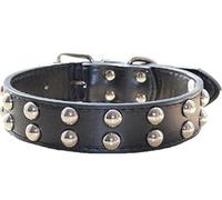 haoyueer Collar de cuero para perro de 1.2 pulgadas de ancho, collar con tachuelas para razas medianas y grandes, Pitbull Terrier (M, negro)