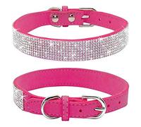 Haoyueer Collar de perro con diamantes de imitación, bonito y deslumbrante ante ante suave de piel para perro, gato, collar de diamantes de imitación de cristal para mascotas