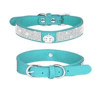 Haoyueer Collar de perro con diamantes de imitación, lindo y deslumbrante ante suave ante de cuero para perro, gato, diamantes de imitación, collar de diamante de cristal para mascotas