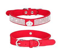 Haoyueer Collar de perro con diamantes de imitación, lindo y deslumbrante ante suave ante de cuero para perro, gato, diamantes de imitación, collar de diamante de cristal para mascotas