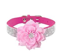 Haoyueer Collar de perro con diamantes de imitación, lindo y deslumbrante piel de ante suave para perro, gato, collar de diamantes de imitación de cristal con diamante para mascotas