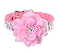 Haoyueer Collar de perro con diamantes de imitación, lindo y deslumbrante piel de ante suave para perro, gato, collar de diamantes de imitación de cristal con diamante para mascotas