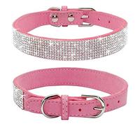 haoyueer Collar de perro con diamantes de imitación, piel de ante suave para perro, gato, collar de diamantes de imitación de cristal, collar de perrito