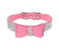 haoyueer Collar de Perro con Diamantes de imitación, Piel de Ante Suave para Perro, Gato, Collar de Diamantes de imitación de Cristal, Collar de Perrito