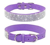 haoyueer Collar de perro con diamantes de imitación, piel de ante suave para perro, gato, collar de diamantes de imitación de cristal, collar de perrito