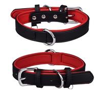 haoyueer Collar de piel auténtica para perros pequeños, medianos y grandes, ajustable, suave, transpirable, cómodo, acolchado, para cachorros (L, negro)