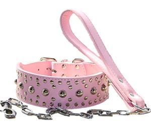 haoyueer - Juego de Correa de Piel para Perro, 5 cm de Ancho, para Mascotas, tamaño Mediano y Grande, para Pitbull Husky Mastiff Terrier