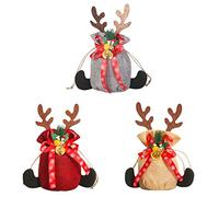 Haoyull 3 bolsas de regalo de Navidad con cordón reutilizable para guardar caramelos