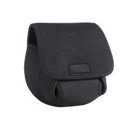 Haoyull Bolsa de bolsillo para carrete de pesca, resistente al agua, funda protectora para carrete, carrete de baitcasting, bolsa de almacenamiento de tambores, Black, See product size diagram