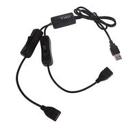 Haoyull Cable de extensión USB con doble interruptor, soporta transferencia de datos para discos, teclados, ratones, ventiladores SB y luces SB