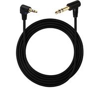 Haoyull - Cable estéreo o de 3,5 mm a 6,35 mm de ángulo recto de 90 °, cable estéreo de 1/8 a 1/4 para guitarra, portátil, dispositivos de cine en casa, 1,8 m