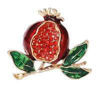 Haoyull Elegante broche de granada, elegante broche de solapa, llamativo broche en forma de granada para fiestas de uso diario, See dimensional drawing, Metal