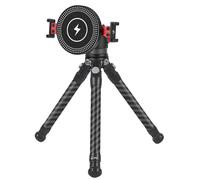 Haoyull Trípode para teléfono, trípode para smartphone y selfie Stick trípode con cargas inalámbricas, soporte extensible para teléfono