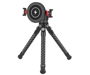 Haoyull Trípode para teléfono, trípode para smartphone y selfie Stick trípode con cargas inalámbricas, soporte extensible para teléfono