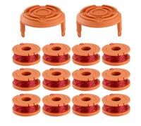 HAOYULUO 12 Piezas Bobina De Hilo para Compatible,Carrete para Cortabordes Apto para Worx, con 2 Tapas, 3 m de Largo, 1,65 mm