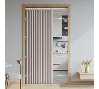 Haoyunll Cortina Cortina Aislante Termica Magnética Plegable, Cortinas Opaca Invisibles para Puertas de Entrada, Sala de Estar, Armarios y Dormitorios, 220 g/m², Caqui, 100x200cm