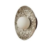 HAOZIWEI Aplique de cerámica con forma de globo de cristal, lámpara de pared rústica con cúpula, apliques redondos, lámparas de pared G9 para dormitorio, sala de estar, pasillo, casa de campo