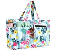 Hap Tim Bolsa de playa impermeable XXL con compartimento húmedo y cremallera, gran capacidad, a prueba de arena, bolsa de viaje ligera y plegable para mujer, bolsa esencial para natación, compras
