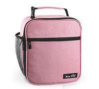 Hap Tim Bolsa para transportar comida reutilizable y con aislada para hombres/niños, caja rígida y espaciosa para adultos, bento aislante para hombres y mujeres (Rosado)