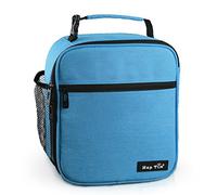 Hap Tim Bolsa para transportar comida reutilizable y con aislada para hombres/niños, caja rígida y espaciosa para adultos, bento aislante para hombres y mujeres (Azul)