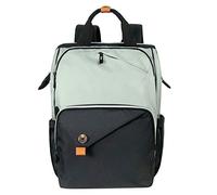 Hap Tim Mochila Cambiador Bebé, Bolso Cambiador Doble Compartimento con Correas para Cochecito, Mochila Bolso Cambiador Impermeable Verde Negro (EU7340-GB)