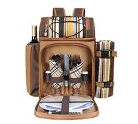 Hap Tim Mochila de Picnic para 2 Personas con Compartimento térmico Grande, Soporte para Vino, Manta de Forro Polar, Juego de Cubiertos, Playa, Concierto, Barbacoa, Regalos para Amantes