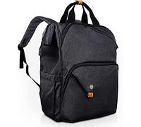 Hap Tim Mochila de Portáti, Hombre Mujer Mochila con funda ajustable para computadora de hasta 15.6 pulgadas, Mochila escolar impermeable para el viaje de trabajo diario de negocios - Negro (7651-DG)