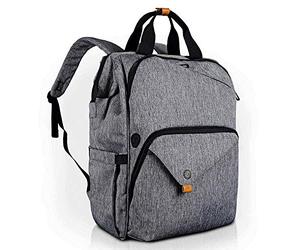 Hap Tim Mochila de Portáti, Hombre Mujer Mochila con funda ajustable para computadora de hasta 15.6 pulgadas, Mochila escolar impermeable para el viaje de trabajo diario de negocios - Gris (7651-G)