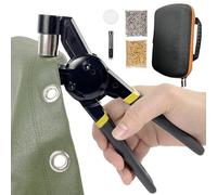HAPDEN Remachadora de Ojales, Kit de Ojales Metálicos de 10 mm para Lonas y Telas, set de ojales para lonas con 200 ojales (Ø 10 mm) y kit de herramientas.