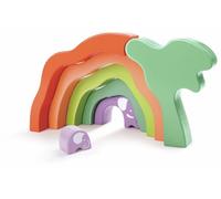 Hape Apilable Safari de Elefantes | Juguete Educativo de Madera | Estimula la Imaginación y Habilidades Motoras | A Partir de 12 Meses