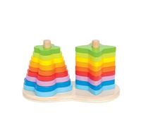 Hape Apilables de Colores | Juguete Educativo para Bebés | Clasificación y Construcción Creativa | A Partir de 12 Meses