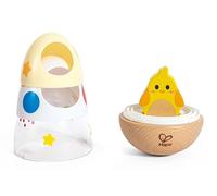 Hape Apilador Wobble Wonder | Juguete de Apilamiento Divertido | Cáscaras Tambaleantes con Pollito Oculto | para Niños de 12 Meses+