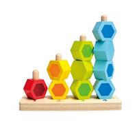 Hape Apilar y Contar | Juguete Educativo de Madera | Desarrollo de Habilidades Matemáticas y Motoras | A Partir de 18 Meses