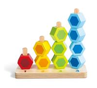 Hape Apilar y Contar | Juguete Educativo de Madera | Desarrollo de Habilidades Matemáticas y Motoras | A Partir de 18 Meses