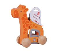 Hape Arrastre Girafa | Juguete de Empuje y Arrastre de Madera | Ayuda al Desarrollo de Habilidades Motoras | para Bebés Desde 12 Meses