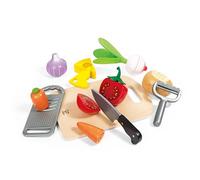 Hape Básicos de Cocina - Set de Madera para Niños de 3+ con Verduras, Utensilios y Tabla de Cortar