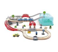 Hape City Railway and Train Bucket Set de Juguete con grúa magnética para Trenes, Camiones y Carga para niños de 3 años en adelante, Multicolor