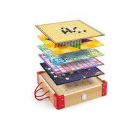 Hape Colección 22 Juegos Clásicos de Mesa para Familia y Viaje, Ajedrez, Ludo, Tres en Raya, Caja Portátil