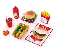 Hape Conjunto de Comida Rápida - Kit de Cena de Estilo Americano con Accesorios Realistas