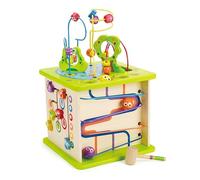 Hape Country Critters Play Cube, Wooden Learning Puzzle Toy for Toddlers, 5-Sided Activity Centre with Animal Friends, Shapes, Mazes, Wooden Balls, Shape Sorter Blocks and More