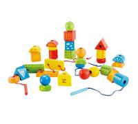 Hape E1019 Reemplazo para E1001 Roscado Juego Piezas 32 Coloridos Bloques de Madera