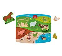 Hape - Rompecabezas de dos caras de la granja Hape