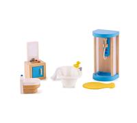 Hape E3451 Family Bathroom - Wooden Dolls House Accessories (Importación USA)