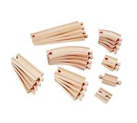 Hape E3707 Super Expansion Rail Pack - Wooden Train Track Accessories, Multicolor, 20.32 x 48.01 x 25.4 cm