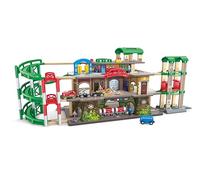 Hape E3883 - Juego de tren de madera de varios niveles con 4 niveles